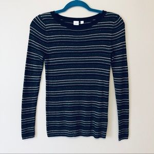 Long sleeved black and silver shirt size Small